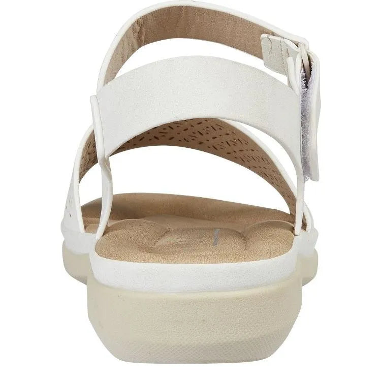 Women's JO & JOE Florence Lightweight Flower Trim Sandals - White