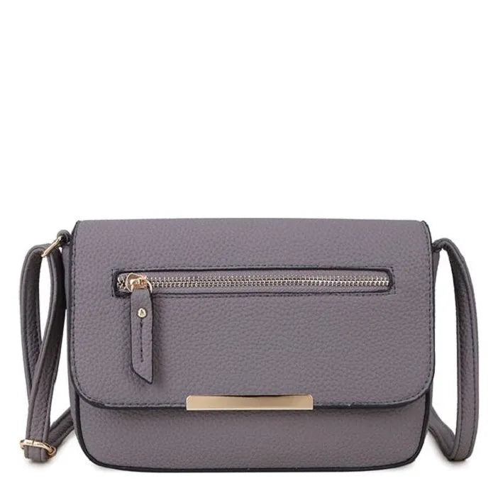 Women's Long & Son Cross Body & Shoulder Hand Bags C-1337 - Dark Grey
