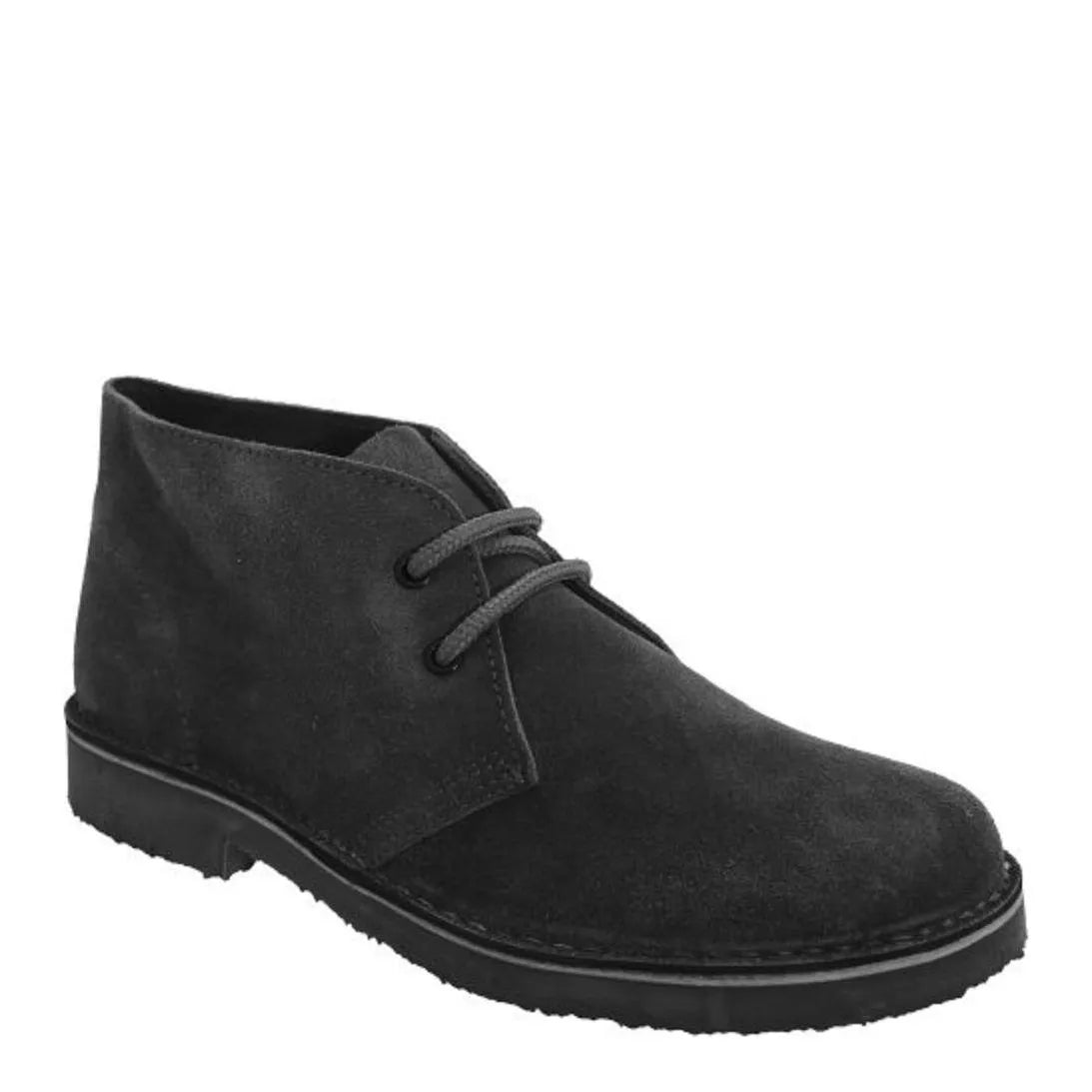 Boy's Roamers Leather Suede Desert Boots - Black