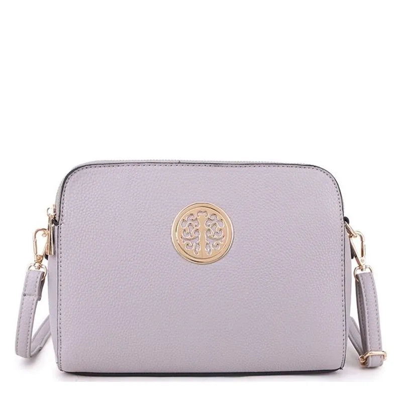 Women's Long & Son Medium Shoulder & Cross Body Hand Bags D1585-1 - Light Grey