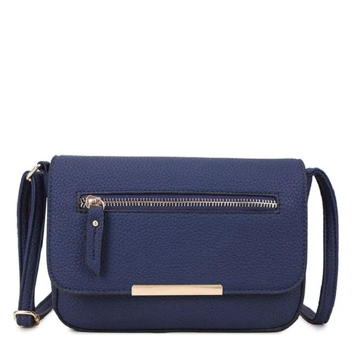 Women's Long & Son Cross Body & Shoulder Hand Bags C-1337 - Navy Blue