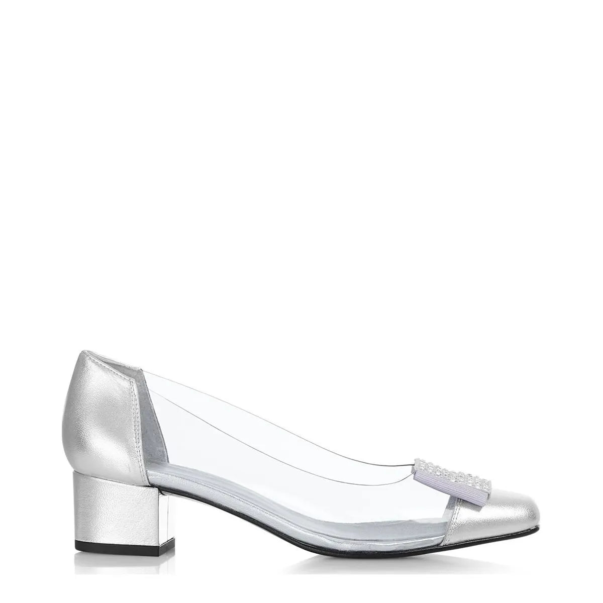 Women's EYE Metallic Patent Leather Ballet Dress Shoes F 71 - Silver