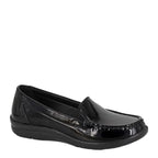 Women's Boulevard L 381 Twin Gusset Black Gloss Loafer Shoes - Black