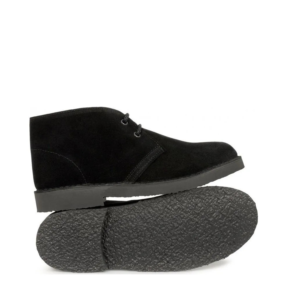 Men's ROAMERS Leather Suede Desert Boots - Black