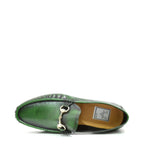 Men's VITELO Snaffle Trimmed Scotch Grain Leather Loafer Shoes M 32 - Green