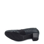 Women's Waldläufer Hilaria 358505 190 011 Wide Fitting Leather Court Shoes - Black Anthrazit