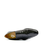 Men's EYE Exotic Python Snake Skin Leather Slip-On Shoes TS 43 - Black