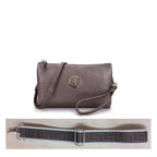 Women's Long & Son Medium Clutch, Wristlet, Shoulder, Cross-Body Bag with Additional Straps 23353 - Gunmetal