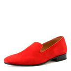 Men's VITELO Leather Suede Slip On Slipper Shoes M 50 - Red