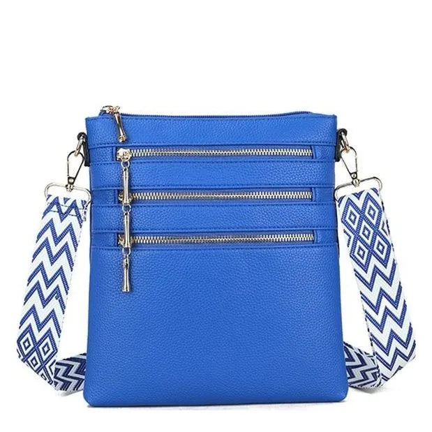 Women's Long & Son Lightweight Medium Cross Body Bags 23358 - Royal Blue