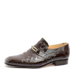 Men's VITELO Croc Print Leather Slip-on Shoes M 17 - Brown