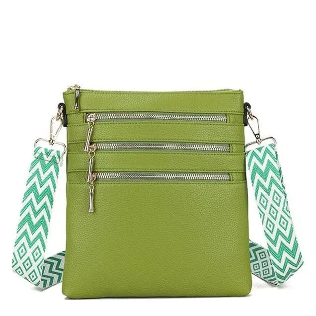 Women's Long & Son Lightweight Medium Cross Body Bags 23358 - Green
