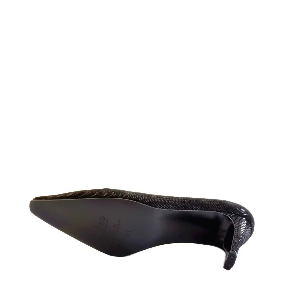 Women's EYE Mid Heel Leather Court Shoes F 73 - Black Snake