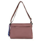 Women's Long & Son Lightweight Nylon Cross Body & Shoulder Hand Bag XY6663 - Pink