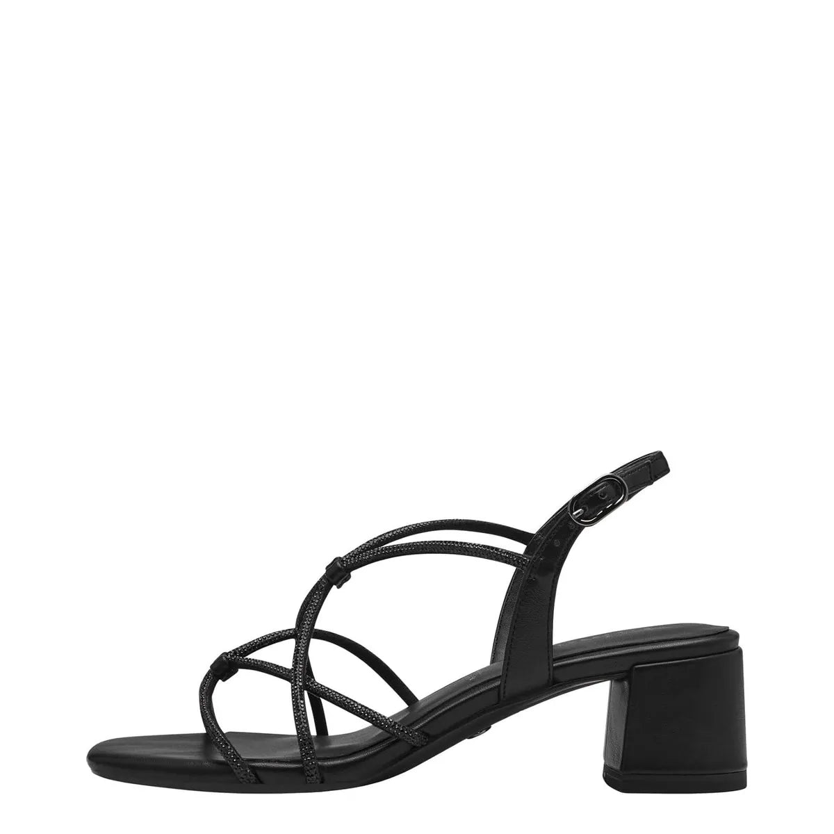 Women's Tamaris 1-28236-42 Vegan Block Heeled Strappy Sandals - Black