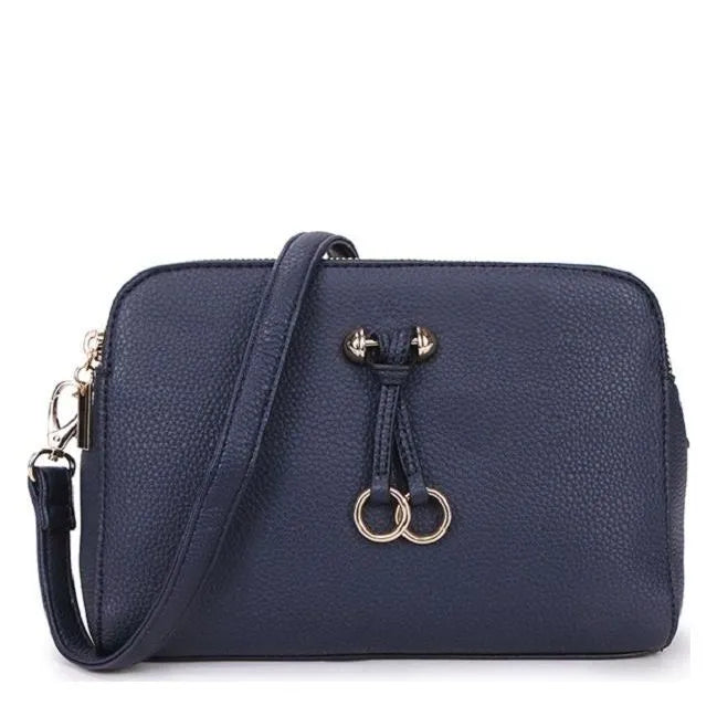 Women's Long & Son Medium Shoulder & Cross Body Hand Bags 23327 - Navy