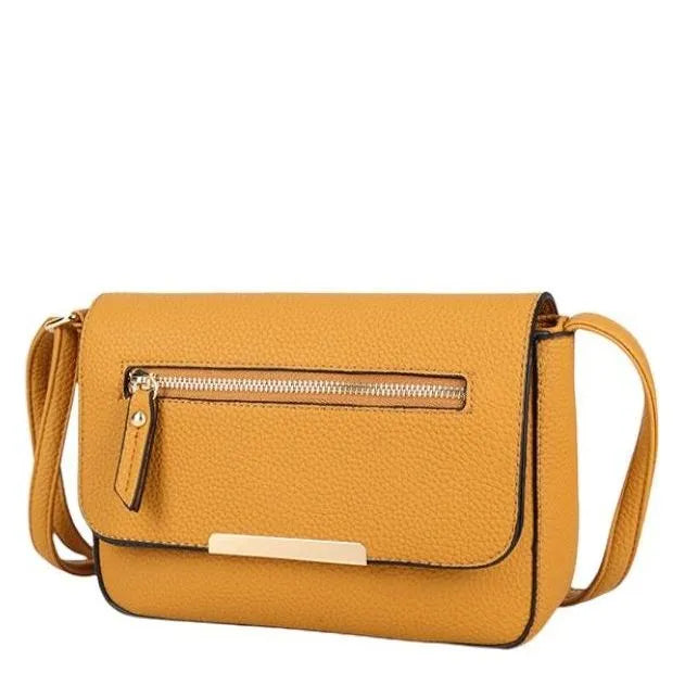 Women's Long & Son Cross Body & Shoulder Hand Bags C-1337 - Mustard Yellow