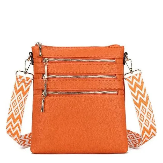 Women's Long & Son Lightweight Medium Cross Body Bags 23358 - Orange