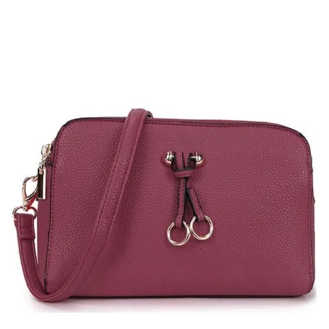 Women's Long & Son Medium Shoulder & Cross Body Hand Bags 23327 - Wine