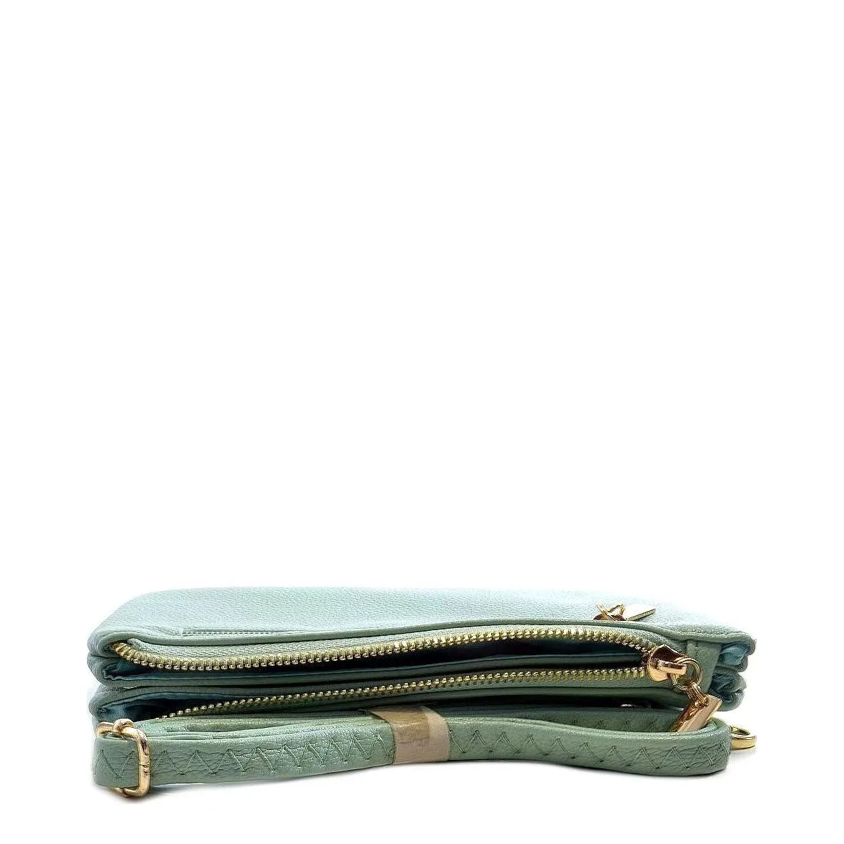 Women's Long & Son Small Clutch, Wristlet, Shoulder ,Cross-Body Bags 3141- Light Green