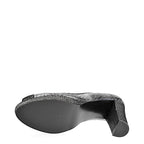 Women's EYE Peep Toe Snake Print Leather High Heel Shoes F 77 - Silver