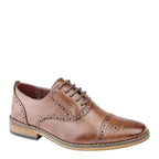 Boy's GOOR Capped Semi Brogue Oxford Lace Up Shoes B 516 - Mid Brown