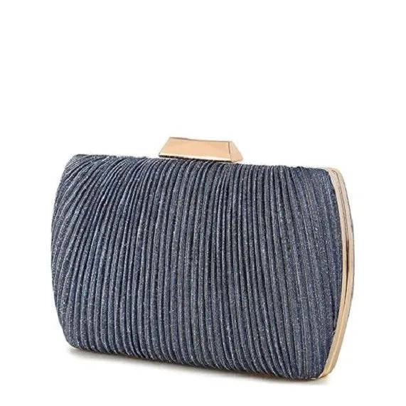 Women's Long & Son Glitter Evening Clutch Bags Z18185 - Blue