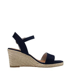 Women's Tamaris 1-28300-42 Vegan Espadrille Wedge Sandals - Navy