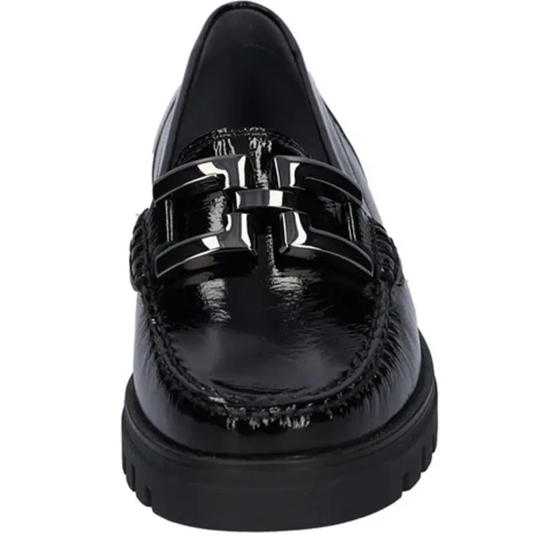 Women's Waldläufer 723508 143 001 H-Serena Patent Leather Loafer Shoes - Black