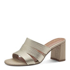 Women's Tamaris 1-27226-42 Vegan Block Heel Mules K 14 - Light Gold