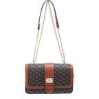 Women's BESSIE BH5081 Logo Print Shoulder & Cross Body Bags - Coffee