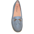 Women's Boulevard L 748 Leather Tassel Loafer Shoes - Baby Blue