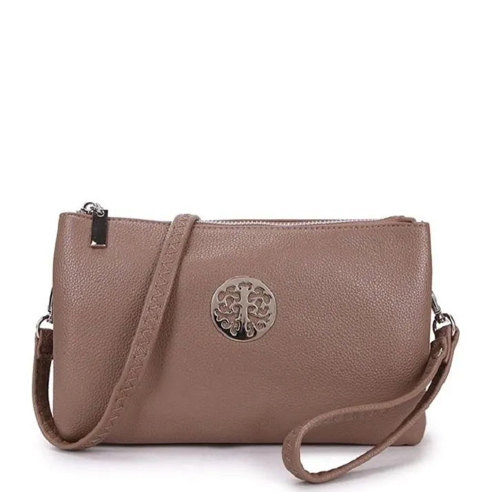 Women's Long & Son Medium Clutch, Wristlet, Shoulder, Cross-Body Bags 23321 - Khaki