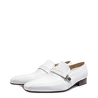 Men's VITELO Slip-On Leather Shoes with Trim Detail TS 42 - White