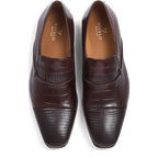 Men's Vitelo Lizard & Croc Print Leather Slip-On Shoes 99915 PC 20 - Brown