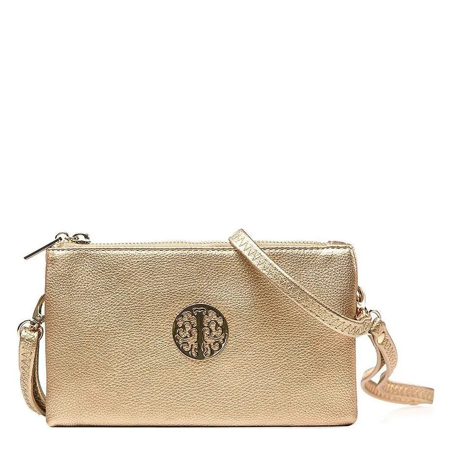 Women's Long & Son Small Clutch, Wristlet, Shoulder ,Cross-Body Bags 3141- Gold