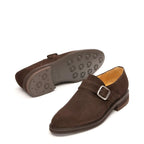 Men's Berwick 1707 Monk strap 3520 Goodyear Welted Leather Shoes M 28 - Brown Suede