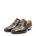 Men's VITELO Croc Print Leather Slip-on Shoes M 17 - Brown