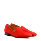 Men's VITELO Leather Suede Slip On Slipper Shoes M 50 - Red