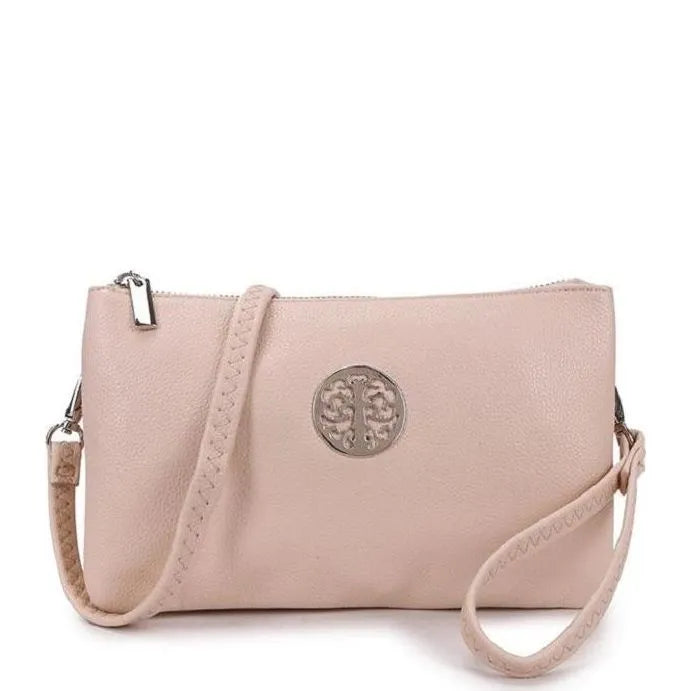 Women's Long & Son Medium Clutch, Wristlet, Shoulder, Cross-Body Bags 23321 - Beige