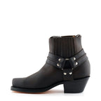 Men's Grinders Harness Lo Leather Cowboy Biker Boots with Leather Sole - Brown Crazyhorse