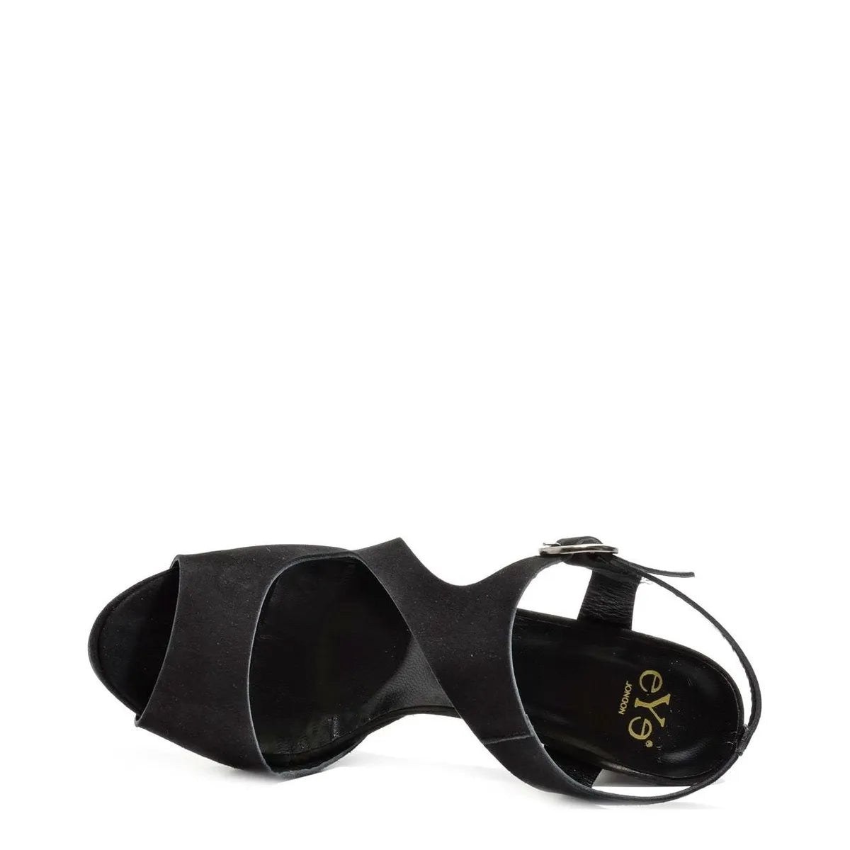 Women's EYE Strappy High Heel Leather Sandals L 40 - Black Suede