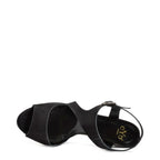 Women's EYE Strappy High Heel Leather Sandals L 40 - Black Suede