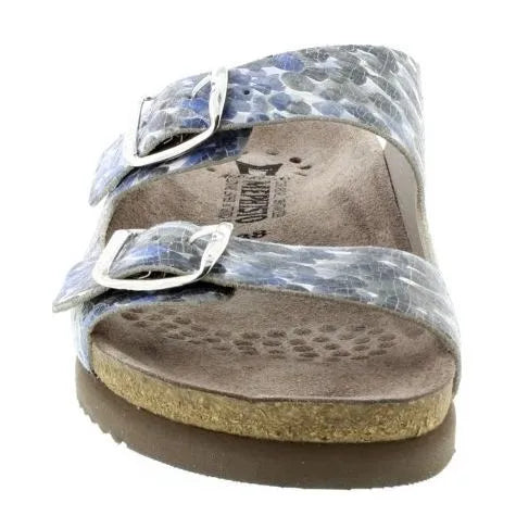 Women's Mephisto Harmony 38005 Slide Leather Sandals - Light Grey