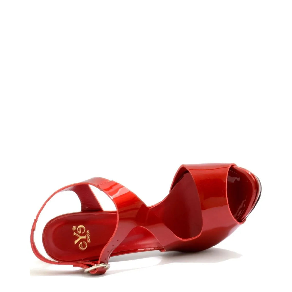 Women's EYE Strappy High Heel Leather Sandals L 40 - Red Patent