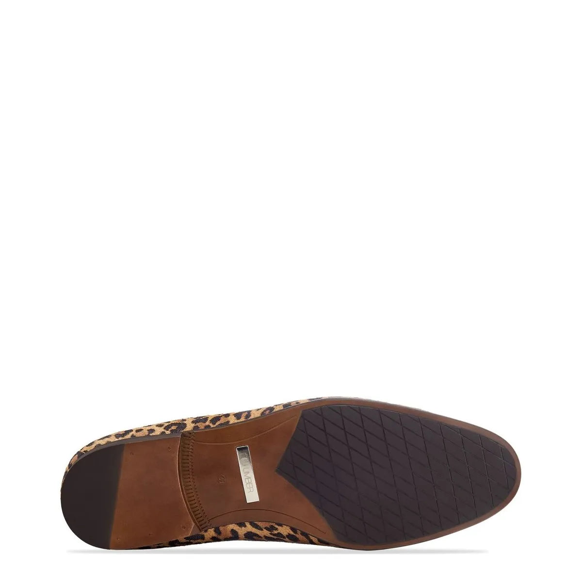 Men's Eye Leopard Print Leather Slipper Shoes M 44 - Brown Leopard