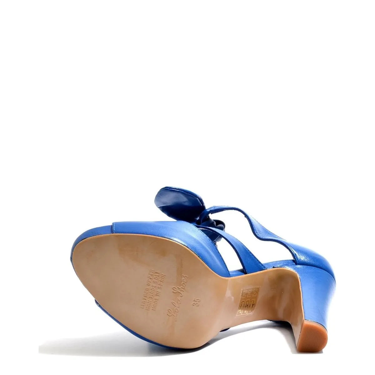 Women's EYE Strappy High Heel Tie-Up Leather Sandals L 34 - Royal Blue