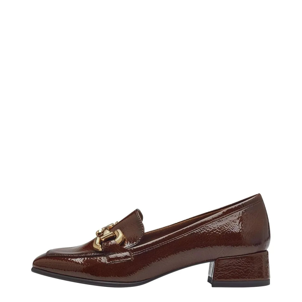 Women's Tamaris 1-24316-43 Trotteur Patent Loafer Shoes K 15 - Cognac