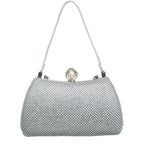 Women's Bessie HB1054 Vintage Top Handle Evening Clutch Bag - Silver