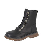 Women's Cipriata Annetta L310 Mid Calf 8 Eyelet Lace-Up Boots - Black Matt